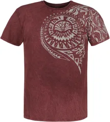 T-Shirt - Burned Tattoo - S bis 4XL - für Männer - Größe XL - rot - Männer - male