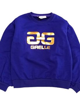 Felpa Viola V003 C/logo Oro F00324