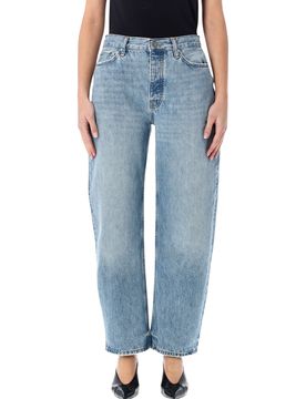 Midweight Cotton Barrel Jeans - Ankle Length