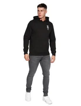 Mens Lenta Hoodie (Black) - Size Large - Duck and Cover - FashionsVida