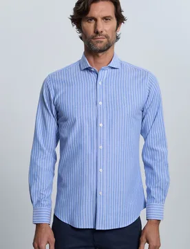 Camisa de hombre corte classic a rayas - Valecuatro - FashionsVida