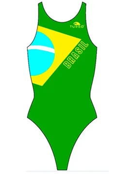 Brazilian Flag Pro Resist Swimsuit Green / Yellow 5XL Women - TURBO - FashionsVida