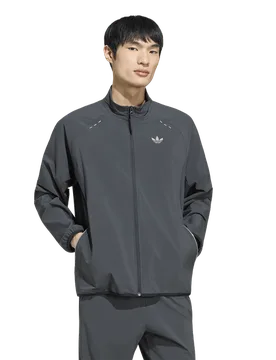 Trefoil Tech Men Track Tops - Grey - Size XXL - Poly Mesh - Grey - Size: 2X-Large - Adidas - FashionsVida