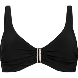 Top de bikini de capacidad con tirantes regulables y tejido liso