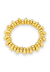 Polished Metal Nugget Stretch Bracelet