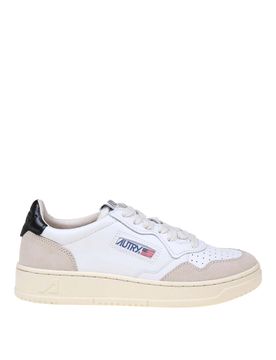 Sneakers in pelle e camoscio e nero