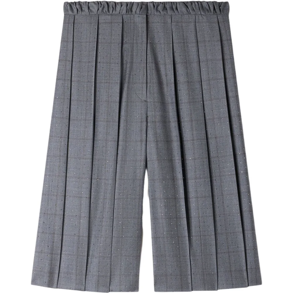 Short largo de mujer plisado de cuadros 100% lana - sandro - FashionsVida