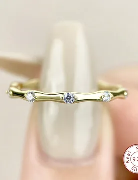 Pieza Anillo exquisito, Joyería de mujer, Chapado en oro de plata de ley 925, Joyería delicada, Uso diario, Regalo - Shein - FashionsVida
