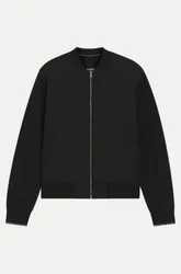 Black Wattierte Sweatjacke mit Reißverschluss Schwarz XL