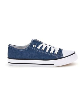 Sneakers blu in tela stringate basse 8011 39