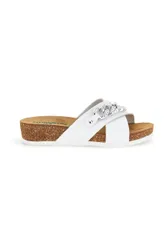 Ciabatte bianco sottopiede in vera pelle 293A121SR 39