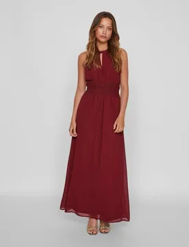Vila - Vestido largo cuello halter - Vila - FashionsVida