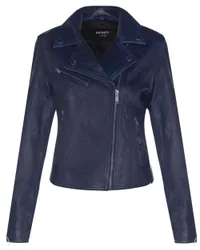 Classic Leather Brando Biker Jacket-Loughton - Blue - Size: 12