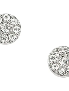 Pendientes de botón de mujer ellis disc redondos de acero inoxidable - Fossil - FashionsVida