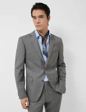 Traje de hombre half canvas slim fit falso liso - Roberto Verino - FashionsVida