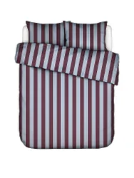 Satin Bettwäsche MINTE STRIPE 70x90/140x200cm Mauve Wine/Ice Blue beere baby