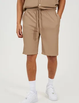 Mens Taupe Pleated Shorts - Size Large - Brave soul - FashionsVida