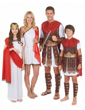Römer-Familie Karneval braun-rot-weiss