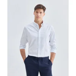 Camisa de hombre classic fit a rayas anchas