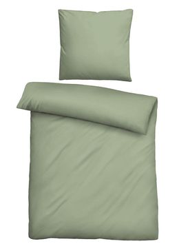 Tencel-Flanell Bettwäsche uni oliv, 135x200 cm + 80x80 cm