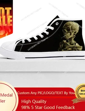 Van Gogh Smoking Skeleton High Top High Quality Sneakers Mens Womens Teenager Canvas Sneaker Couple Shoes Custom Shoe White - Aliexpress - FashionsVida