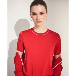 Jersey de mujer con manga corta y vivo