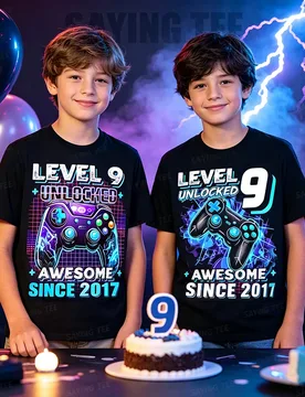 Th Birthday Boy Level 9 Gamer Nine Year Video Game Party T-Shirt Gaming Controller Graphic Saying Tee Tops Short Sleeve Blouses - Aliexpress - FashionsVida