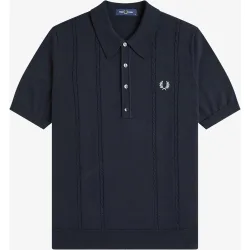 Jersey de hombre de punto trenzado con cuello polo