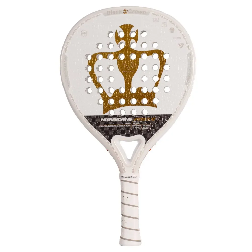 Hurricane Pro 3.0 Padel Racket White / Gold One Size - Black Crown - FashionsVida