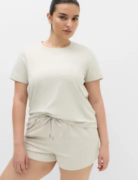 Round Neck Supersoft Relaxed T-Shirt Vanilla female - Goodmove - FashionsVida