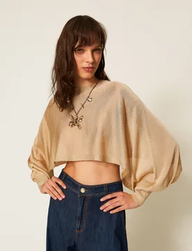 Twinset Pull cropped avec lurex - TWINSET - FashionsVida