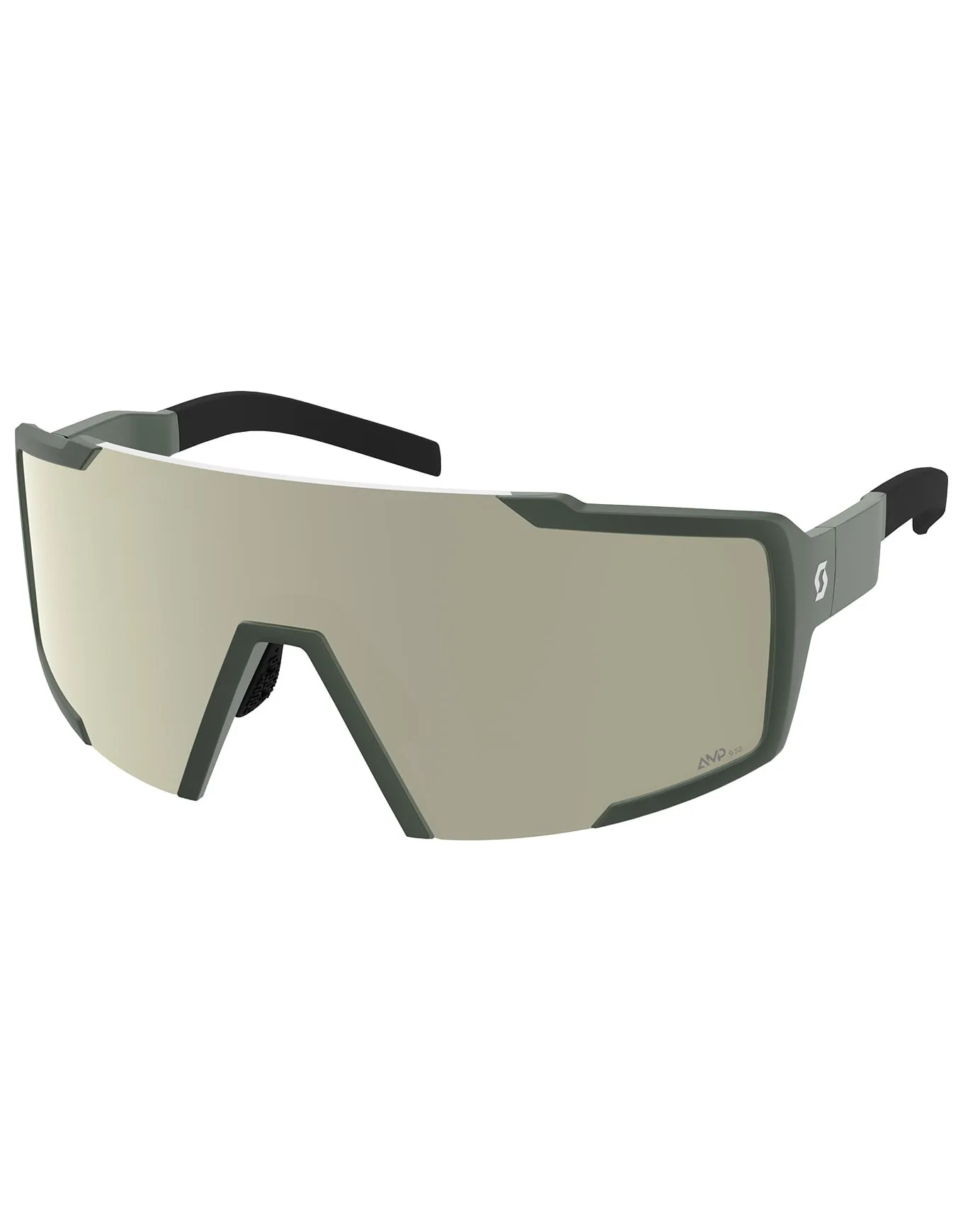 Lunettes de soleil - Shield Kaki Green Amp White Chrome S2 - Noir - Scott - FashionsVida