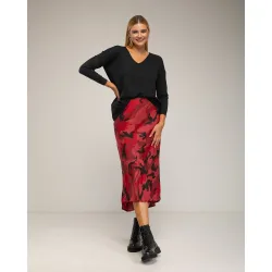 Falda estampada midi con seda