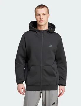 Progettato per l'allenamento Giacca sportiva con zip intera L Tall Black - Adidas - FashionsVida