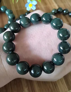 Natural Hetian jade black oil green bracelet 14mm old pit material, men's and women's sapphire jade bracelet with certificate - Aliexpress - FashionsVida