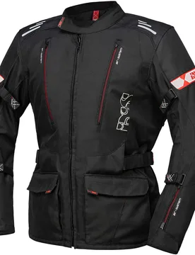 Giacca Moto in Tessuto LORIN-ST Nero Rosso taglia M - iXS - FashionsVida