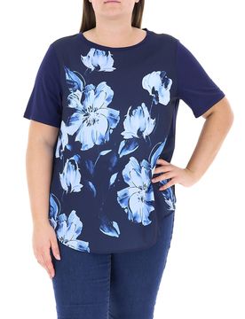 T-shirt con inserto BLU L