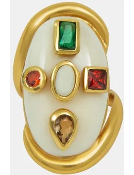 Anillo Allegra con resina marfil - Moliane - FashionsVida