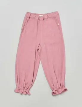 Pantaloni baggy malva in lino e viscosa - Lil' Atelier - FashionsVida