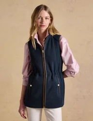 Fleece High Neck Longline Gilet Navy female