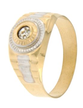 Anello Uomo Oro Giallo Bianco GL101279