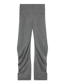 Ganni Pantaloni grigi drappeggiati