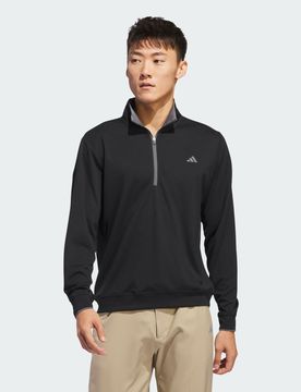 Top leggero con mezza zip S Black