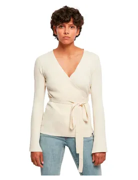 Cardigan Rib Knit Wrapped White Sand 3XL