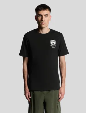 Mens Legends On The Pitch Graphic T-Shirt - Black Cotton - Size Small - Lyle & Scott - FashionsVida