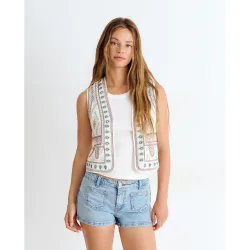 Top chaleco de mujer con bordados