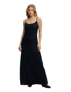 Robe Longue Sans Manches Bias Cut Maxi Slip Black XS