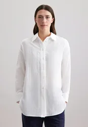 Oversized Bluse aus Musselin Weiß 36
