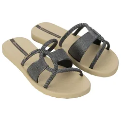 Diversa Mais Slides Beige / Metallic Black UK 7 Women