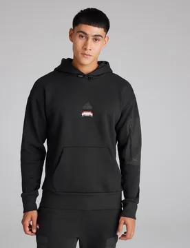 Manchester United x Mens City Escape Fleece Lined Hoodie Black XL - Adidas - FashionsVida